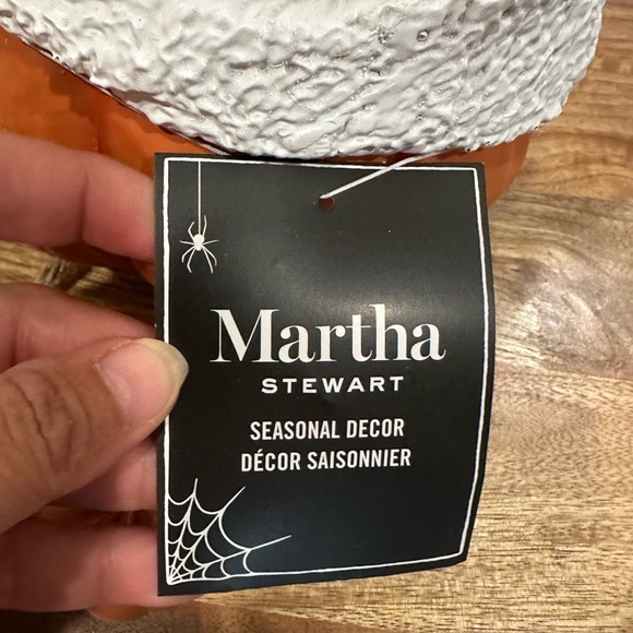 Martha Stewart Orange Pumpkin with White Hat Decor - Picture 3 of 4